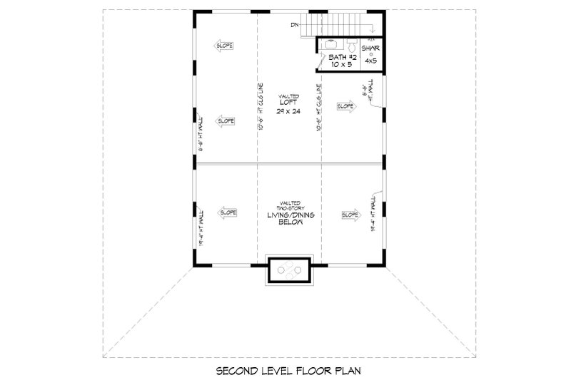 Architectural House Design - Floor Plan - Upper Floor for Farmhouse House Plan #932-699 - 2 bed, 2 bath