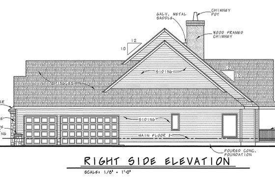 Exterior - Other Elevation 2 for European House Plan #20-1821 - 2 bed, 3 bath
