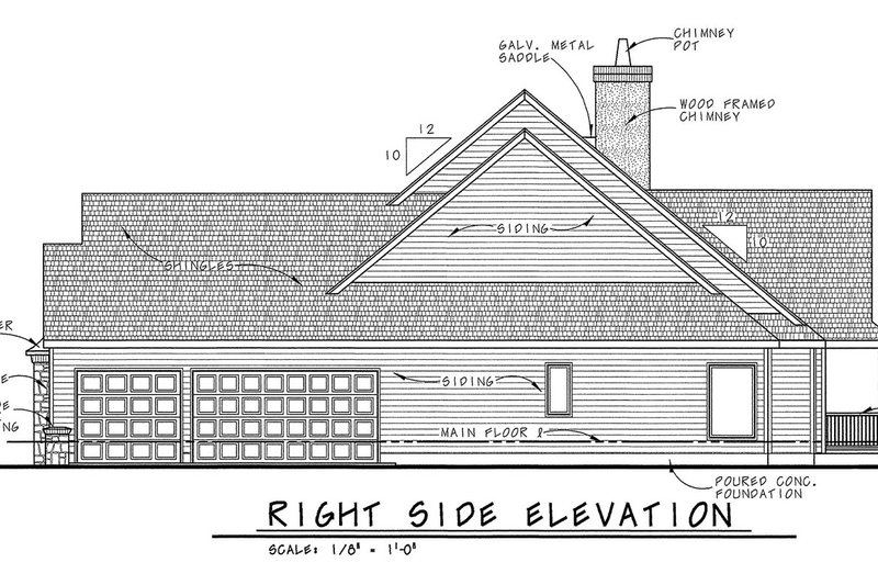 Home Plan - Exterior - Other Elevation 2 for European House Plan #20-1821 - 2 bed, 3 bath