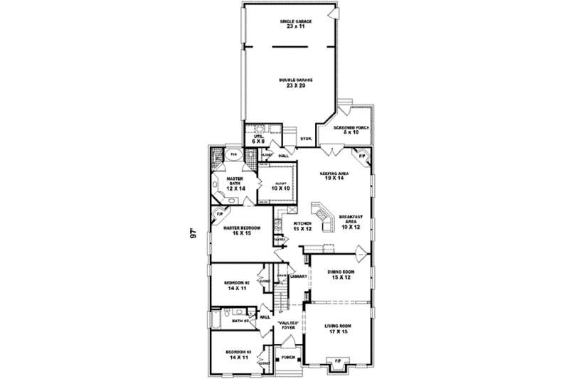 European Style House Plan - 3 Beds 3 Baths 3088 Sq/Ft Plan #81-423 ...