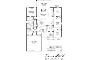 Floor Plan - Main Floor for Farmhouse House Plan #1074-111 - 4 bed, 2 bath