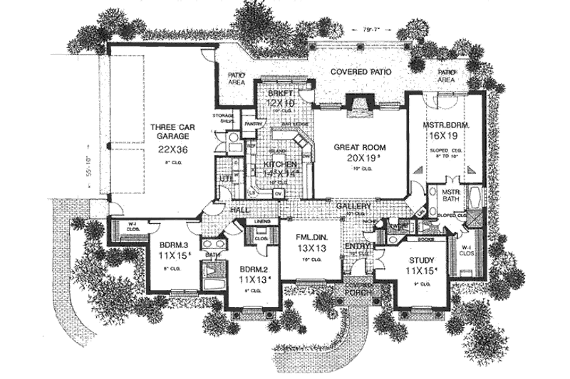 Home Plan - Floor Plan - Main Floor for European House Plan #310-638 - 3 bed, 2.5 bath
