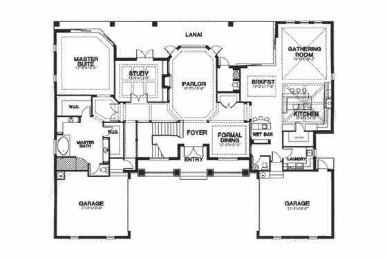 Floor Plan - Main Floor for Mediterranean House Plan #115-141 - 4 bed, 6 bath