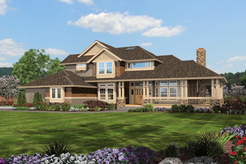 House Blueprint - Craftsman Exterior - Front Elevation Plan #132-121