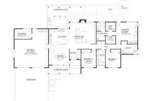 Floor Plan - Main Floor for Modern House Plan #519-2 - 3 bed, 2 bath