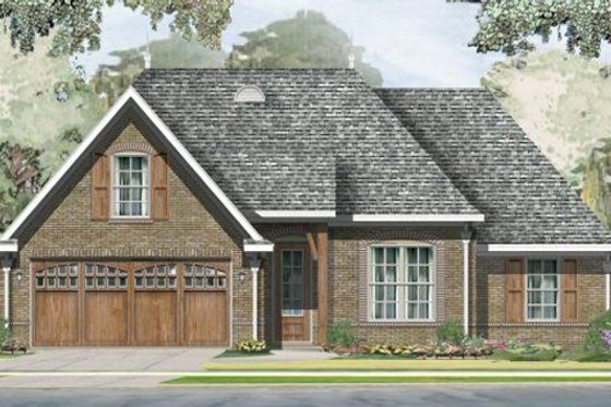 Exterior - Front Elevation for European House Plan #424-269 - 3 bed, 2 bath