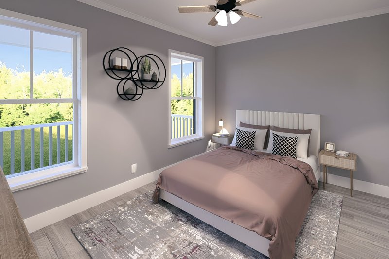 Architectural House Design - Interior - Bedroom 1 for Cottage House Plan #44-268 - 2 bed, 1 bath