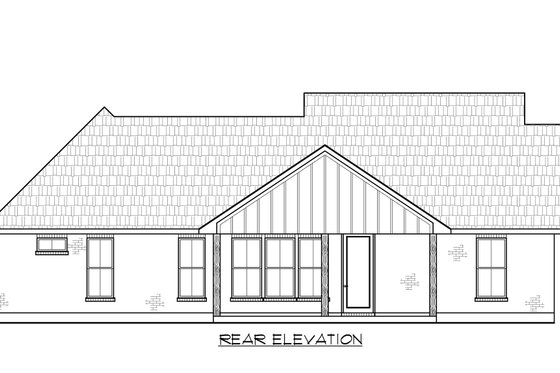 Exterior - Rear Elevation for Farmhouse House Plan #1074-121 - 3 bed, 2 bath