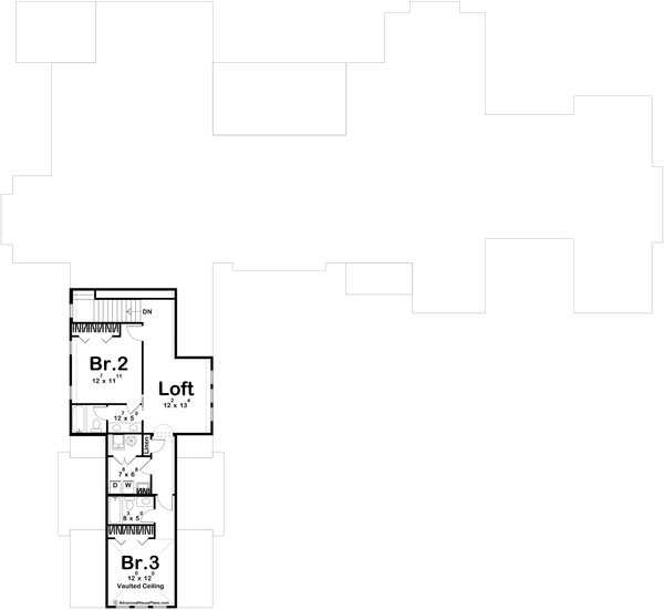 Cottage Floor Plan - Upper Floor Plan #455-562