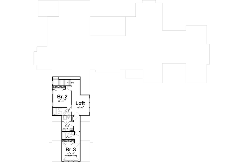 Home Plan - Floor Plan - Upper Floor for Cottage House Plan #455-562 - 3 bed, 3.5 bath