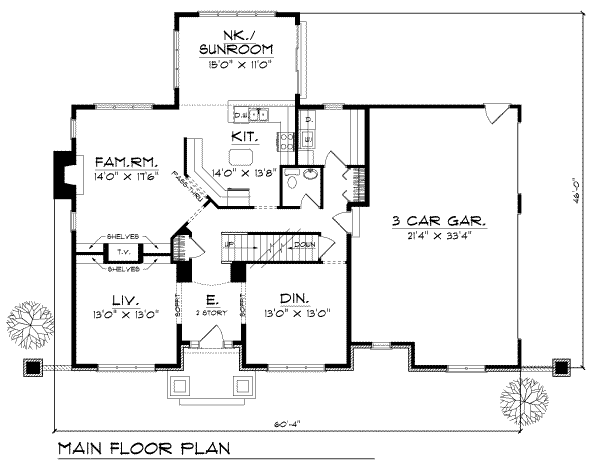 House Plan Design - Traditional Floor Plan - Main Floor Plan #70-456