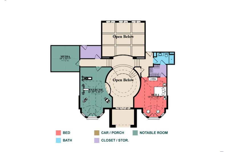Dream House Plan - Floor Plan - Upper Floor for Colonial House Plan #63-426 - 5 bed, 4.5 bath
