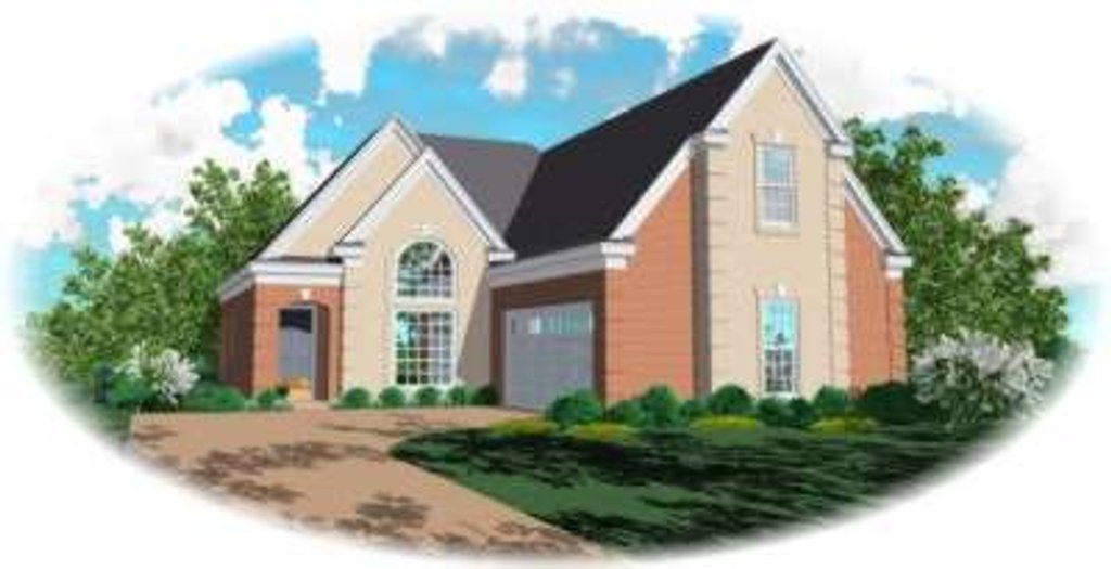 Exterior - Front Elevation 2 for European House Plan #81-925 - 3 bed, 2 bath