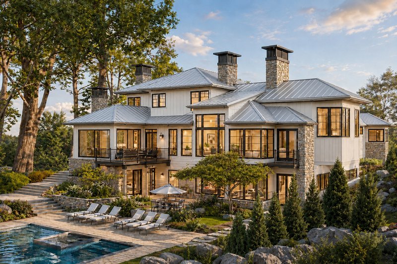 Dream House Plan - Exterior - Rear Elevation 1 for Farmhouse House Plan #928-454 - 4 bed, 4.5 bath