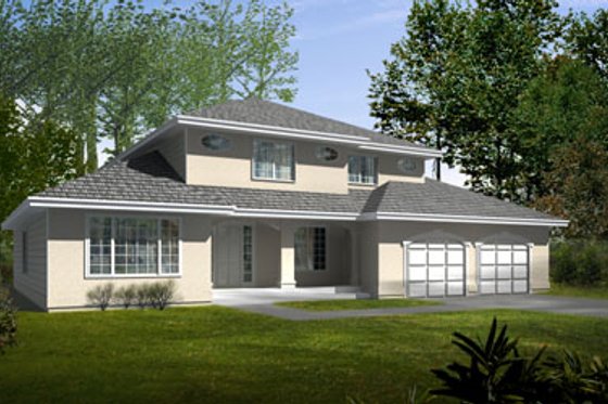 Exterior - Front Elevation for European House Plan #100-414 - 4 bed, 3.5 bath