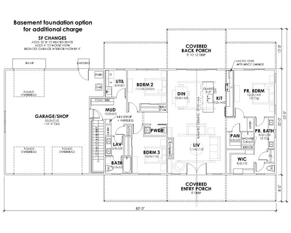 Floor Plan - Other Floor for Ranch House Plan #1105-22 - 3 bed, 2.5 bath