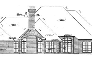 Exterior - Rear Elevation for European House Plan #310-494 - 4 bed, 3.5 bath