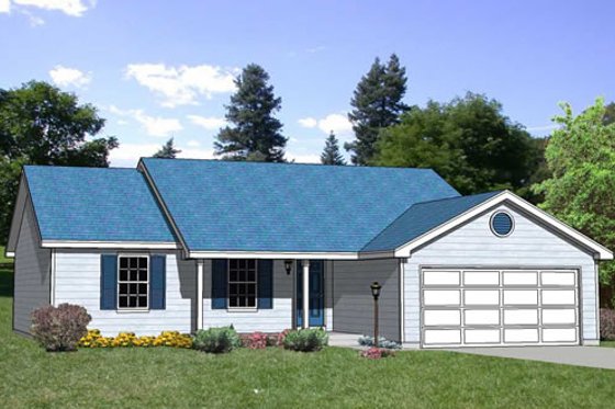 Exterior - Front Elevation for Ranch House Plan #116-233 - 3 bed, 2 bath