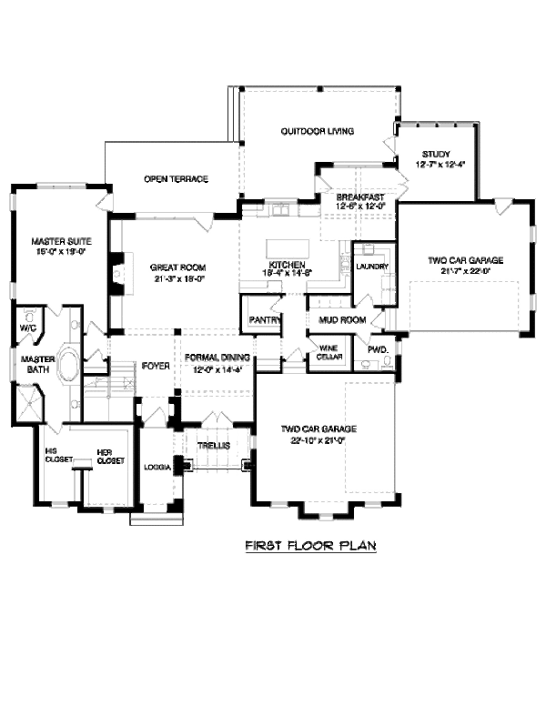 Tudor Floor Plan - Main Floor Plan #413-862