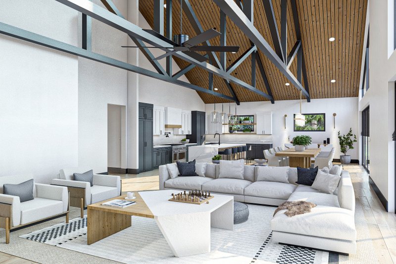 House Plan Design - Interior - Family Room for Barndominium House Plan #455-542 - 3 bed, 4.5 bath