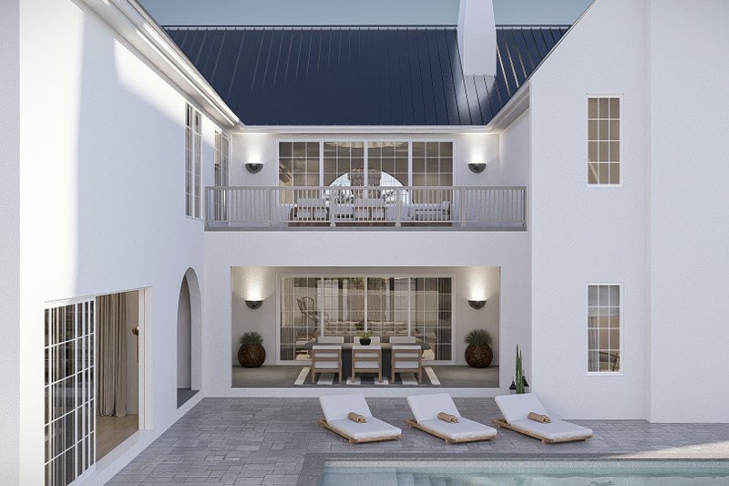 House Blueprint - Exterior - Covered Porch for Beach House Plan #455-768 - 6 bed, 6.5 bath