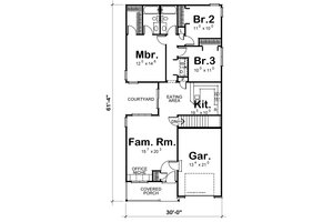 Floor Plan - Main Floor for Traditional House Plan #20-1697 - 3 bed, 2 bath