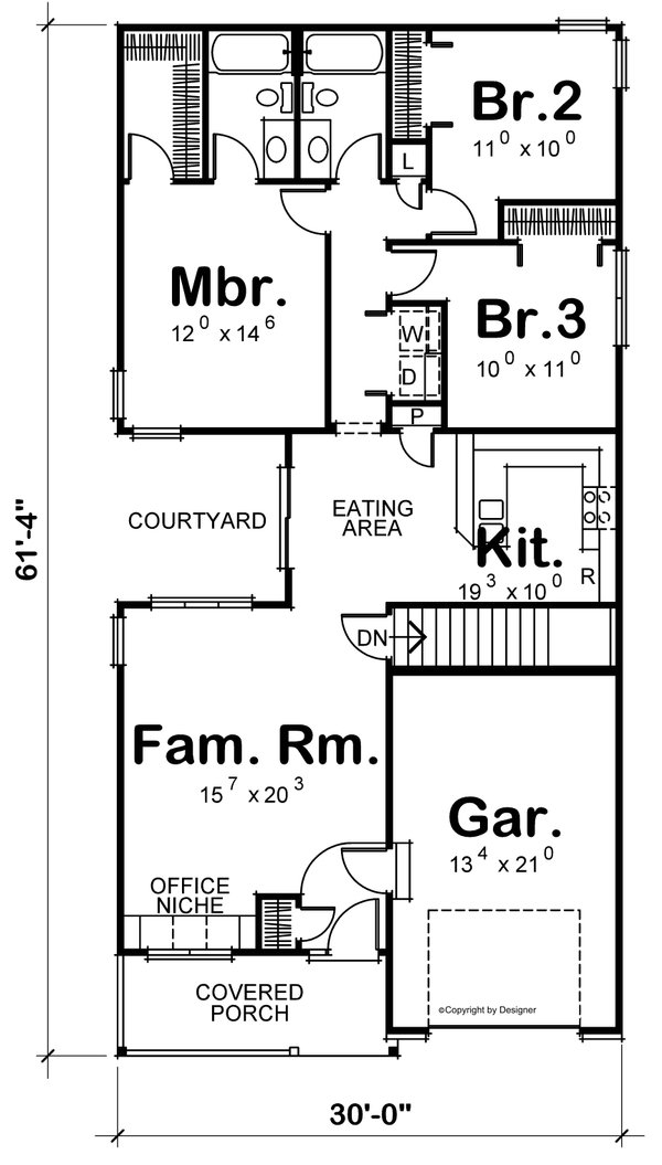 Dream House Plan - Traditional Floor Plan - Main Floor Plan #20-1697