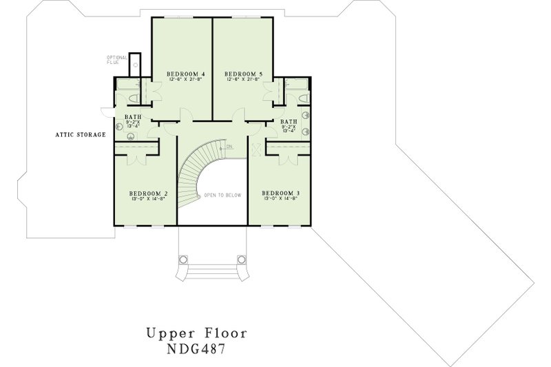 House Plan Design - Floor Plan - Upper Floor for Southern House Plan #17-629 - 5 bed, 3.5 bath