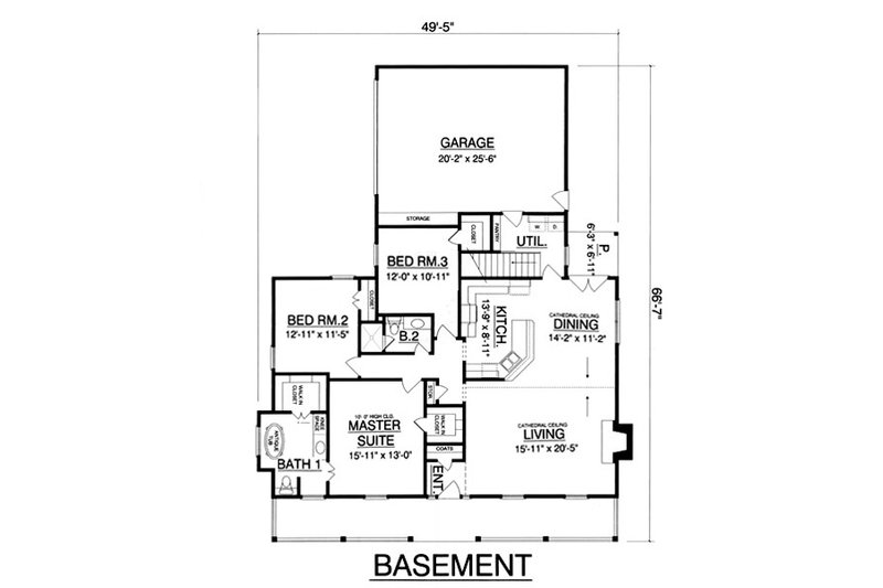Home Plan - Floor Plan - Other Floor for Farmhouse House Plan #40-161 - 3 bed, 2 bath