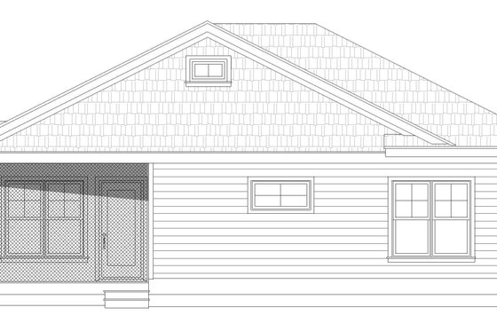 Exterior - Rear Elevation for Country House Plan #932-120 - 3 bed, 2 bath