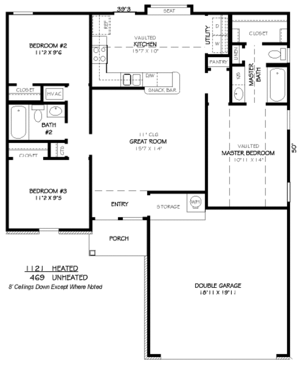 Traditional Floor Plan - Main Floor Plan #424-157