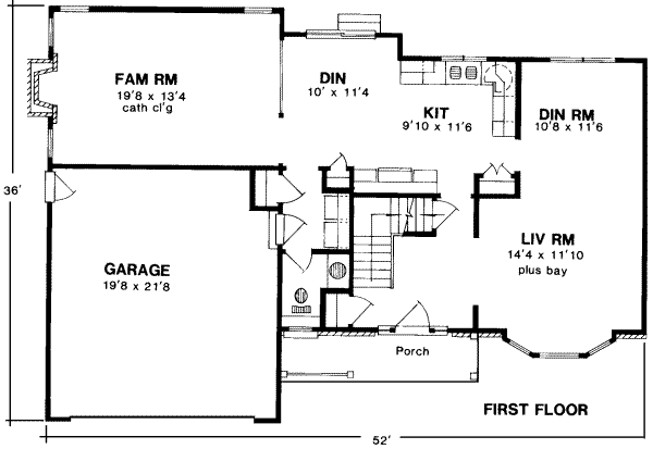 Traditional Floor Plan - Main Floor Plan #316-111