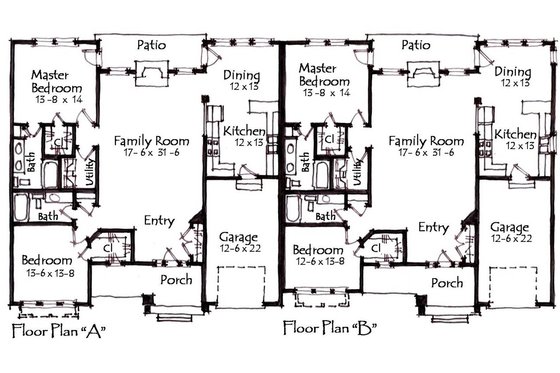 Floor Plan - Main Floor for Craftsman House Plan #921-7 - 2 bed, 2 bath