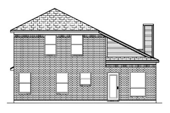 Exterior - Rear Elevation for Traditional House Plan #84-350 - 3 bed, 2.5 bath