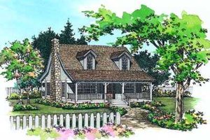 Country Exterior - Front Elevation Plan #72-108