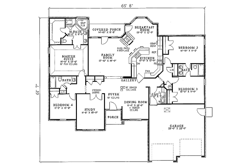 Dream House Plan - Floor Plan - Main Floor for European House Plan #17-157 - 4 bed, 3 bath