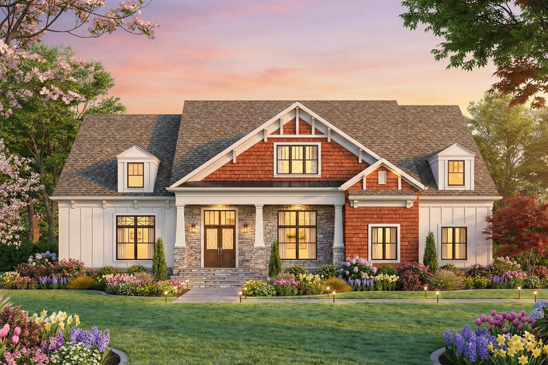 House Plan Design - Exterior - Front Elevation 4 for Craftsman House Plan #119-327 - 4 bed, 4.5 bath