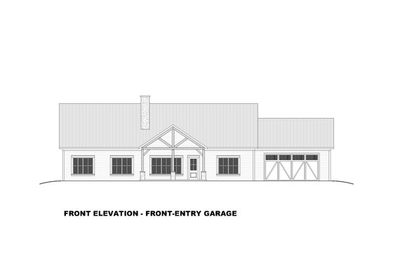 Exterior - Front Elevation 6 for Barndominium House Plan #1117-25 - 4 bed, 3.5 bath