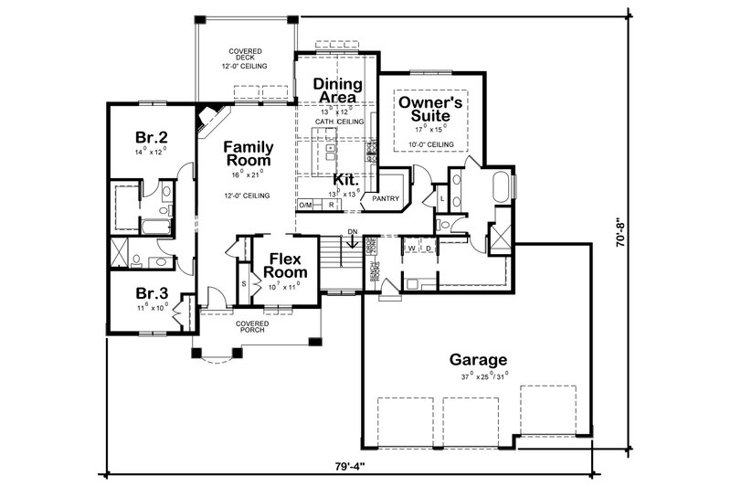 Dream House Plan - Floor Plan - Main Floor for Craftsman House Plan #20-2401 - 4 bed, 4 bath