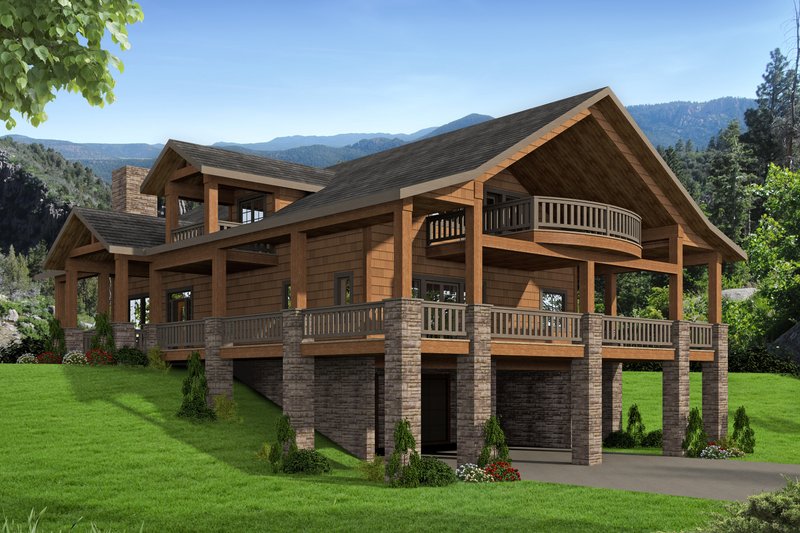 Dream House Plan - Cabin Exterior - Front Elevation Plan #117-1046