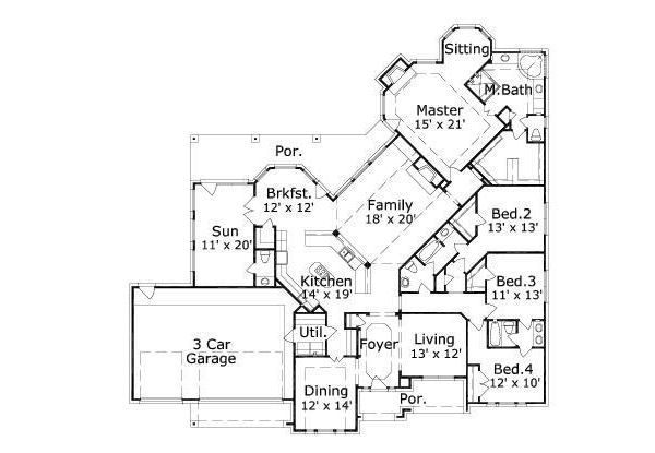 European Floor Plan - Main Floor Plan #411-689