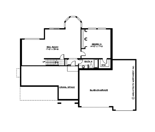 Architectural House Design - Country Floor Plan - Lower Floor Plan #132-146