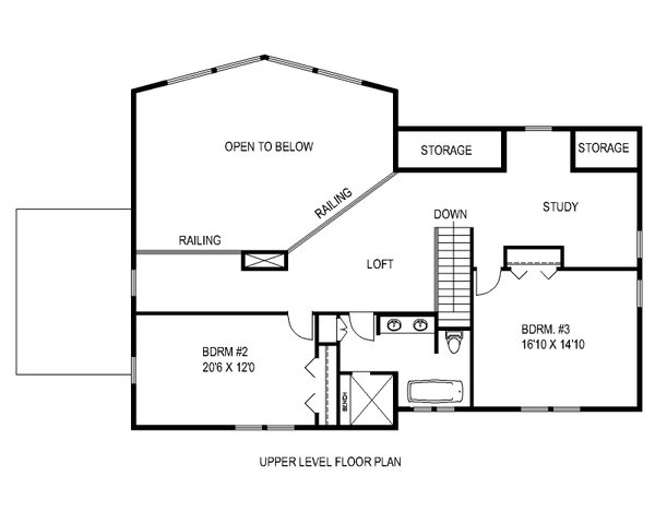 Cabin Floor Plan - Upper Floor Plan #117-1006