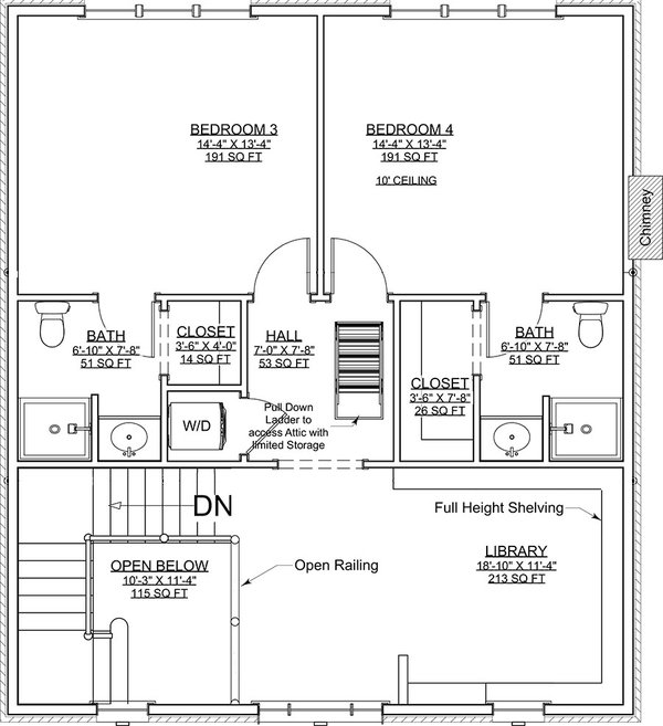 Dream House Plan - Floor Plan - Upper Floor for Colonial House Plan #1116-46 - 4 bed, 4 bath