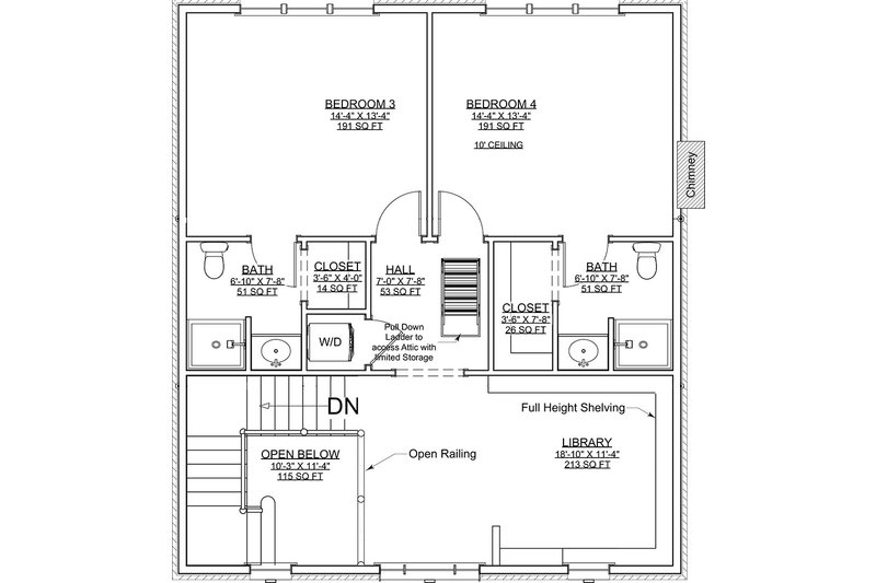 Dream House Plan - Floor Plan - Upper Floor for Colonial House Plan #1116-46 - 4 bed, 4 bath