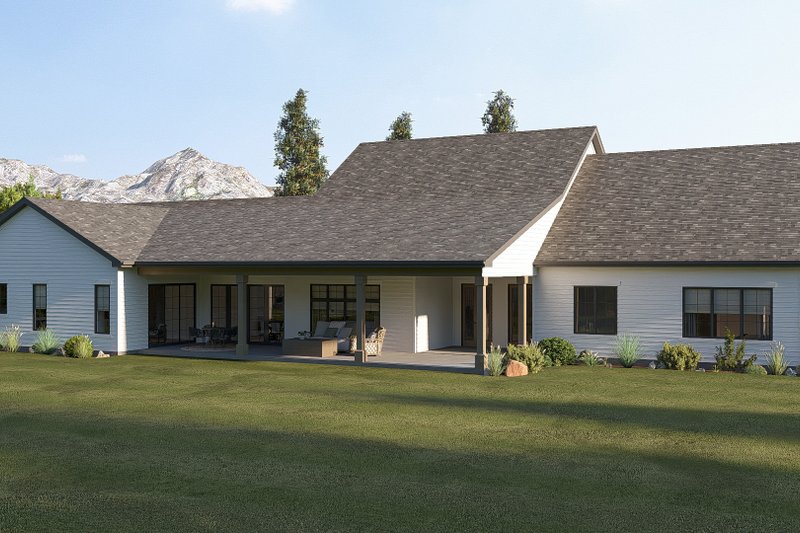 House Blueprint - Exterior - Rear Elevation 1 for Farmhouse House Plan #455-770 - 4 bed, 4.5 bath
