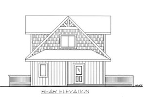 Exterior - Rear Elevation for Cabin House Plan #117-944 - 3 bed, 2.5 bath