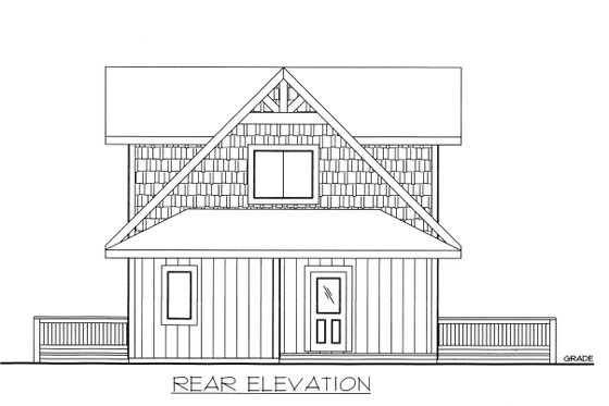 Exterior - Rear Elevation for Cabin House Plan #117-944 - 3 bed, 2.5 bath