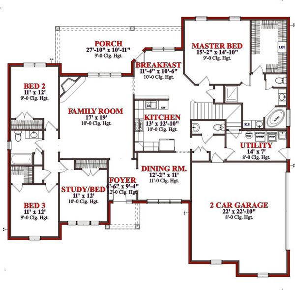 Traditional Floor Plan - Main Floor Plan #63-203