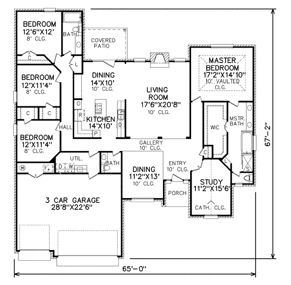 Traditional Floor Plan - Main Floor Plan #65-349